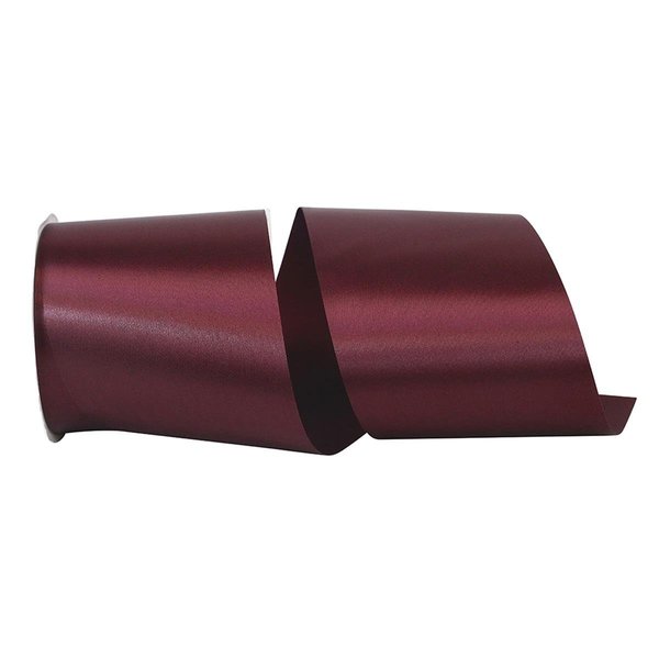 Reliant Ribbon 4 in. 50 Yards Single Face Satin Allure Ribbon, Burgundy 4700-090-10K